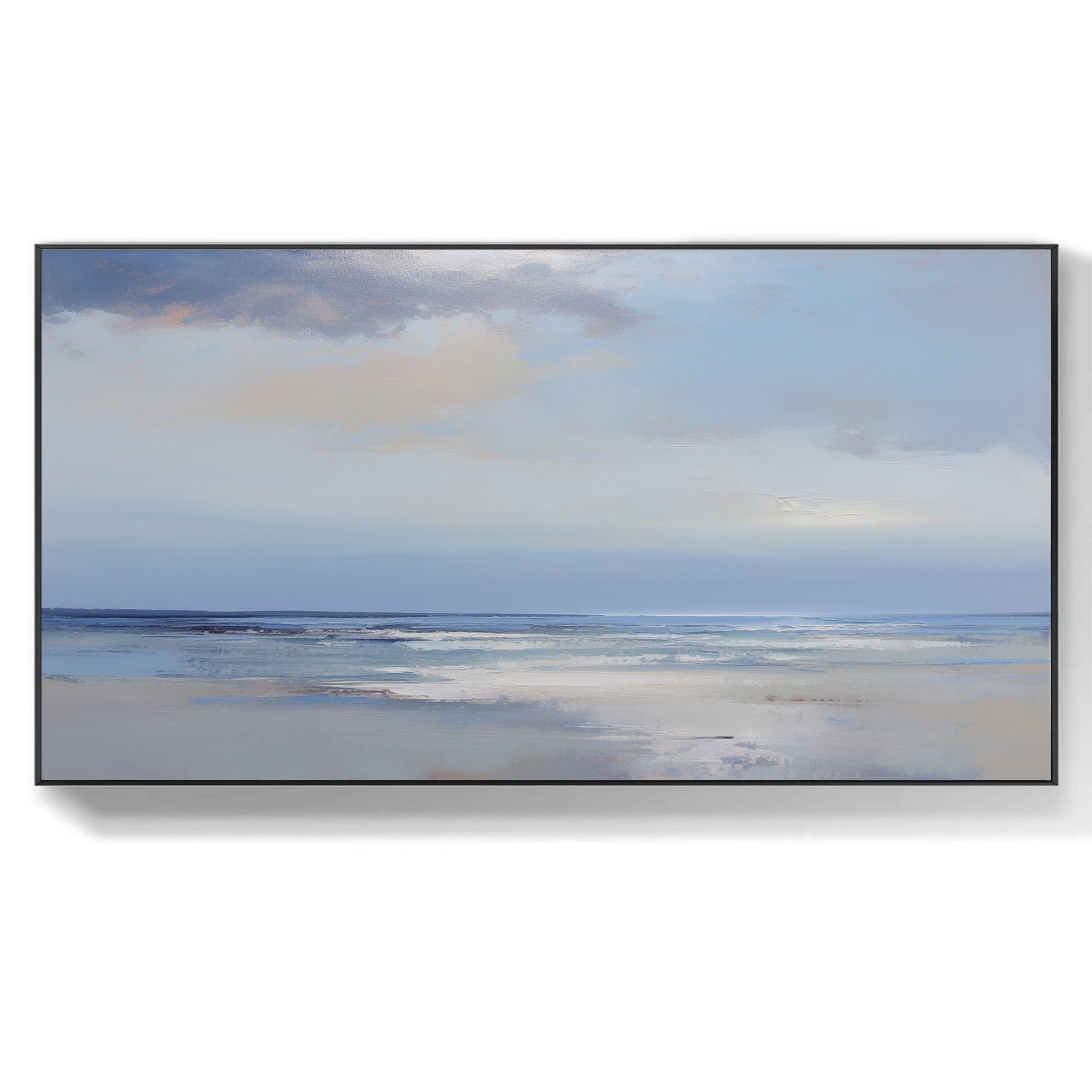 Large Original Blue Ocean Oil Painting On Canvas Acrylic Seascape Wall ...