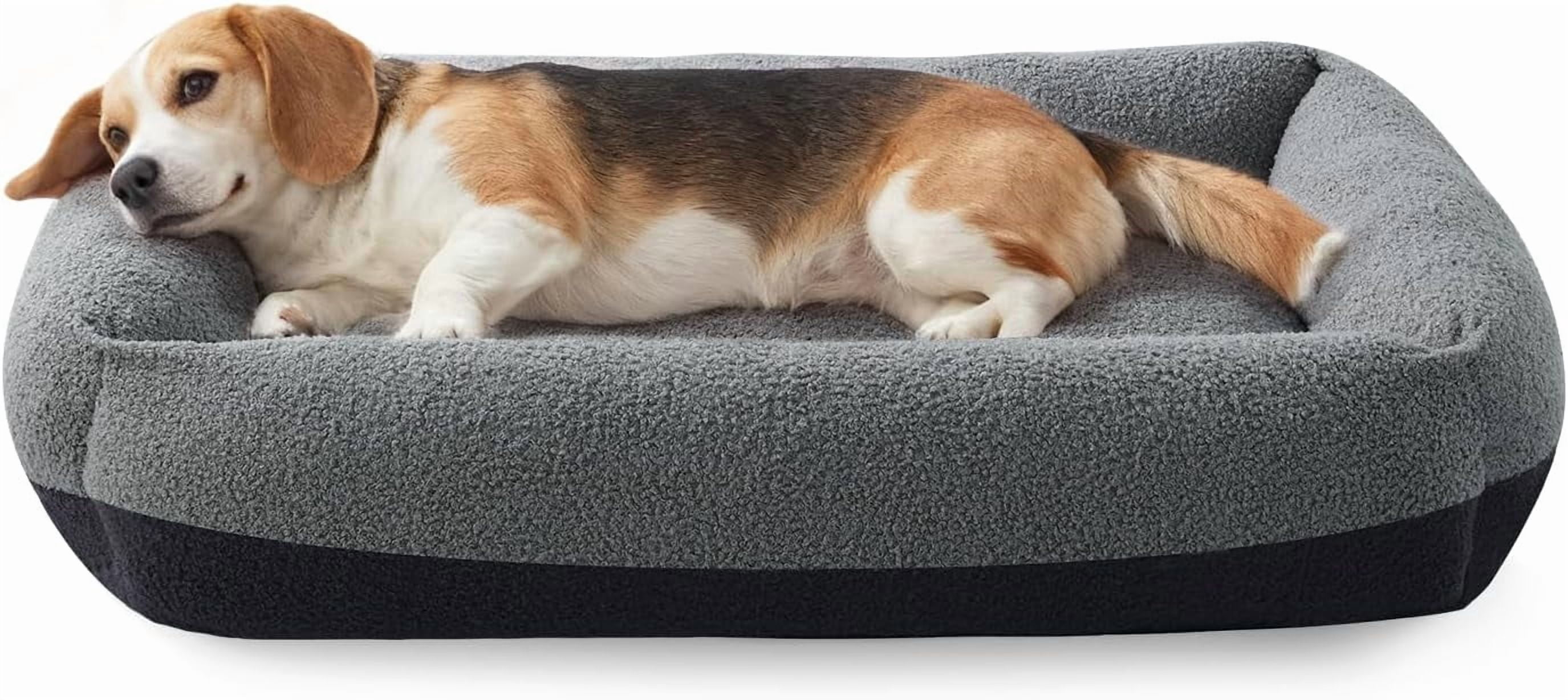 Large Orthopedic Pet Bed, Washable Kennel Mat with Removable Cover, Non-Slip Base Cushion for Medium and Large Dogs