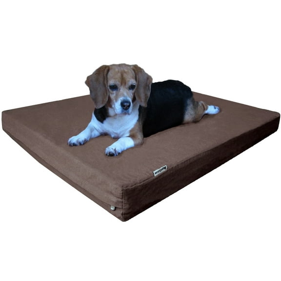Large Orthopedic Waterproof Memory Foam Dog Bed for Medium Large Pet 41"X27"X4", Denim Brown Washable Cover