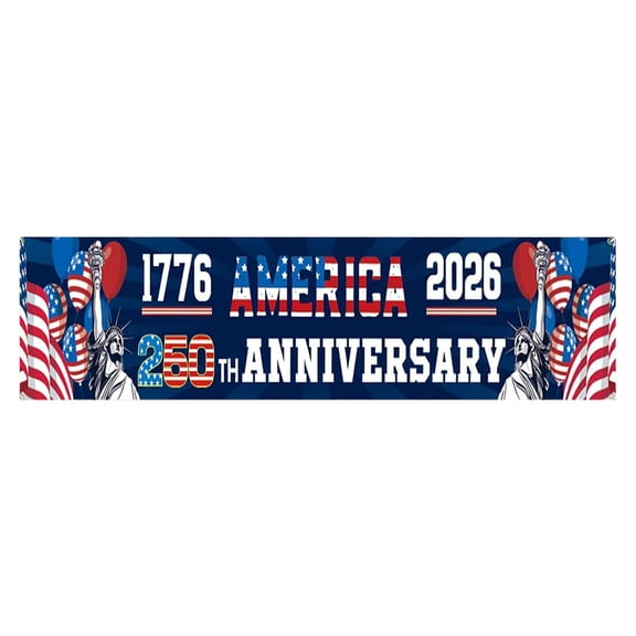 Large Outdoor Banner 4Th Of July Independence Day Patriotic Star 250 Years 1776-2026 Color Porch Flag For Garden Patio Veterans Day Decor Yard Decor Red 300Cm