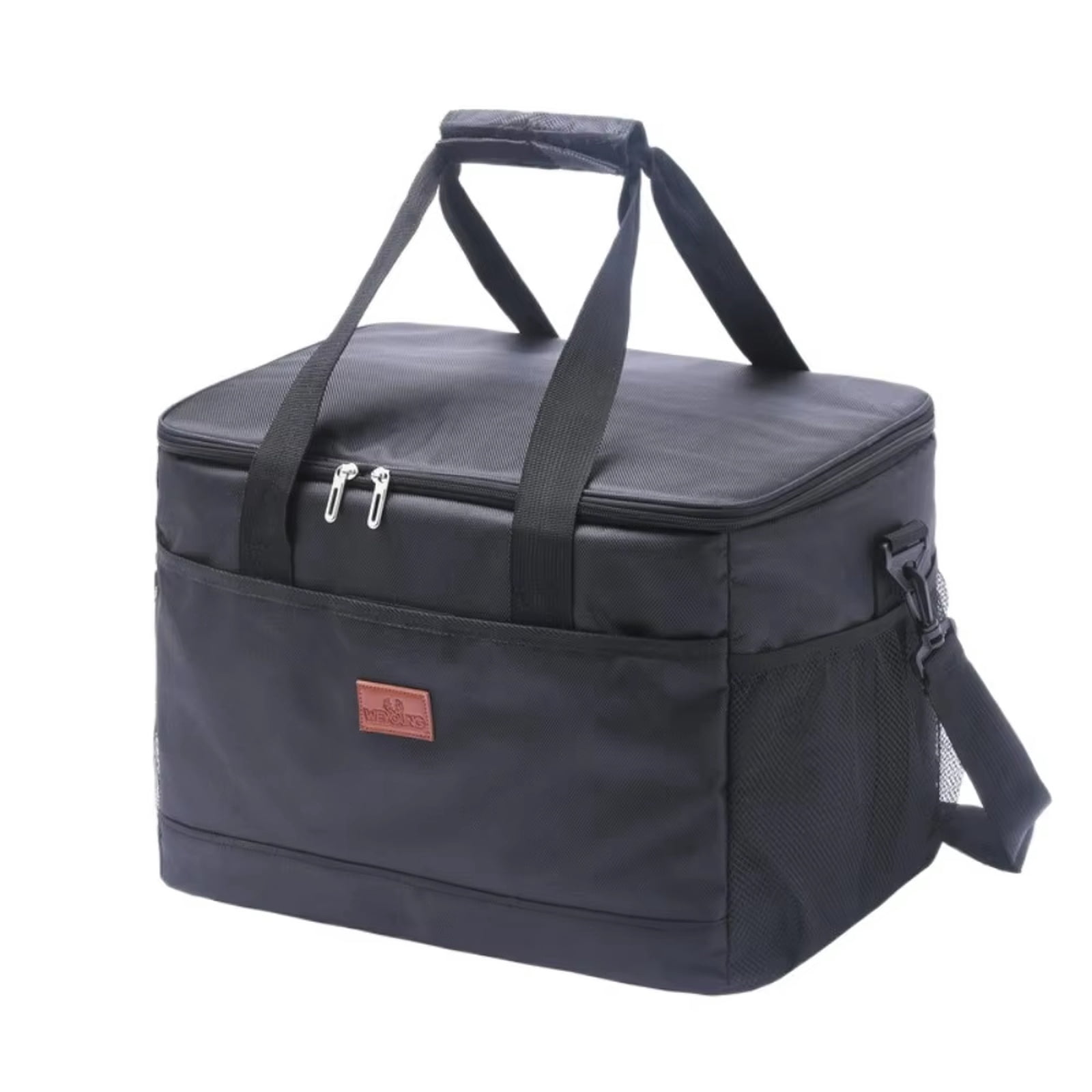 Large Outdoor Cooler Bag for Picnic and Camping, Waterproof Oxford Insulated Bag for Car Travel and Grocery Shopping，Black