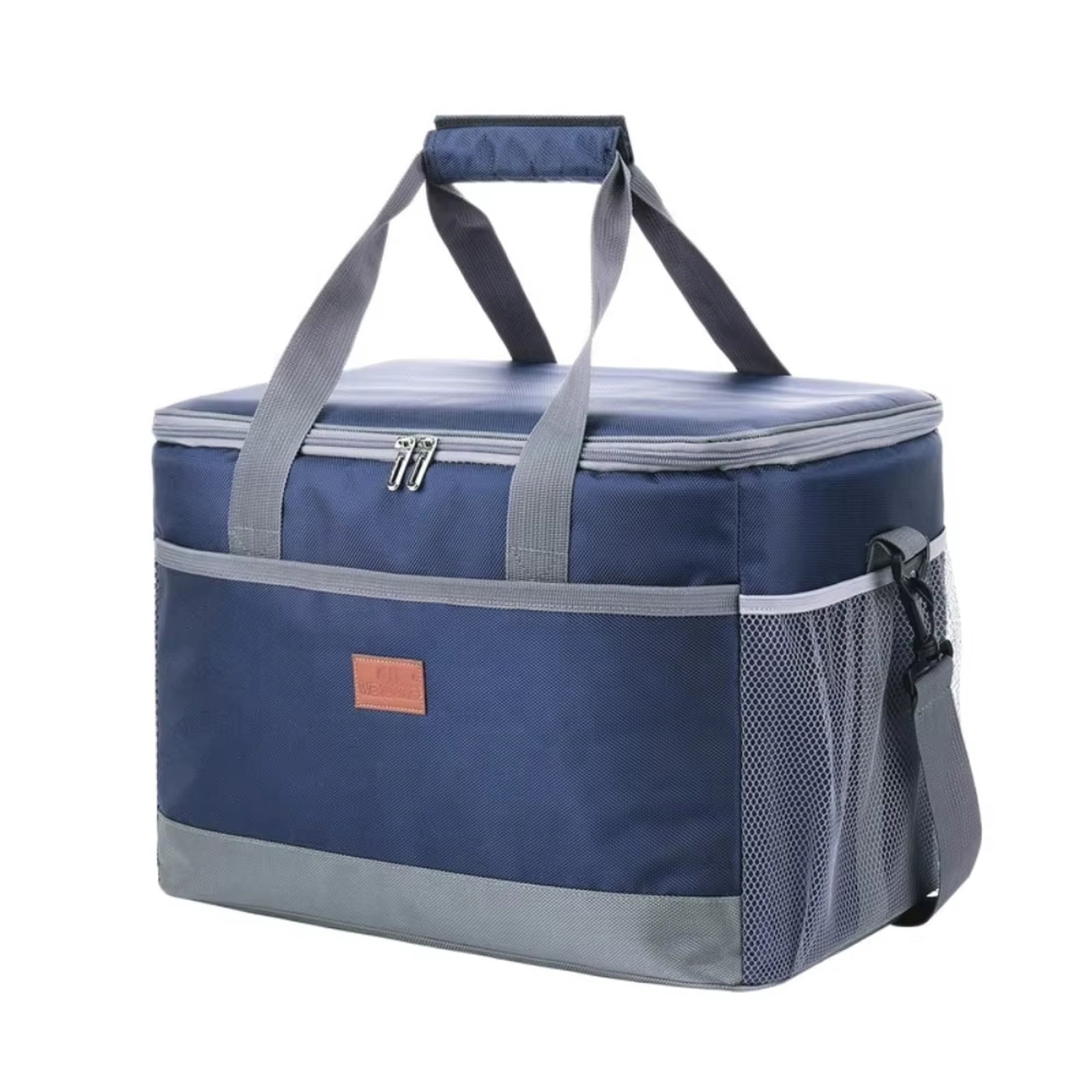Large Outdoor Cooler Bag for Picnic and Camping, Waterproof Oxford Insulated Bag for Car Travel and Grocery Shopping，Blue