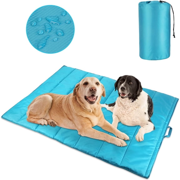 Large Outdoor Dog Bed Mat, Portable Waterproof Camping Dog Mat, Washable Dog Travel Mat with Carry Bag for Medium and Large Dogs Sleeping, 57"X39"