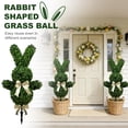 thumbnail image 1 of Large Outdoor Easter Bunny Topiary Stake, 35.43 Inch Faux Rabbit Shaped Artificial Plant for Garden, Patio, and Yard Decor, 1 of 7
