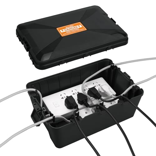 Large Outdoor Electrical Box (12.5x8.5x5 inch), IP54 Waterproof Outdoor Outlet Extension Cord Cover Weatherproof, Protect Outlet, Plug,Power Strip,Timer, Socket,Holiday Light