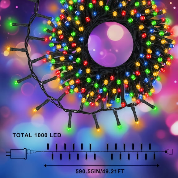 Large Outdoor LED Mesh Christmas Lights 9.8ft, Connectable Net Lights for Bushes Hedges, 8 Modes Multi-Color, Plug-in