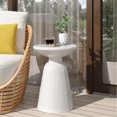 thumbnail image 1 of Large Outdoor Metal Table In Modern Flair, White Iron, 14.71"x14.71"x21.32", No Assembly Side 15"x15"x21.32",, 1 of 6