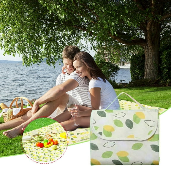 Large Outdoor Picnic Blanket | 100x150cm Foldable Waterproof Mat for Beach Camping & Park | 4-Layer Soft Comfortable Portable Ground Cover | Green