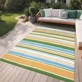 thumbnail image 1 of Large Outdoor Rug Mat Boho Reversible Plastic Straw Rug Modern Striped Outdoor Camping Rugs For Deck Backyard Patio RV Camping Beach,Easy Clean, 1 of 10