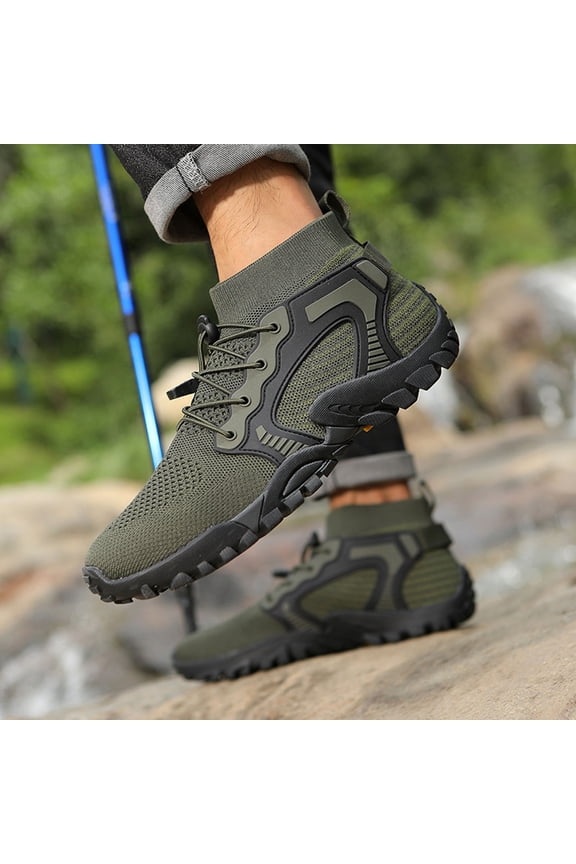 Large Outdoor Shoes For Men And Women Sports Shoes For Couples Fly Woven Hiking Shoes Slip Five Finger Wear Outdoor Hiking Shoes