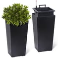thumbnail image 1 of Large Outdoor Tall Planter Flower Pots, 23" Tapered Front Porch Decor Plant Pots with Water Level Monitor, Automatic Watering(2 Packs), 1 of 10