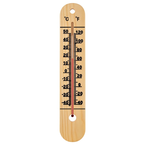 Large Outdoor Wooden Thermometer, Waterproof and Easy to Read, Celsius and Fahrenheit Dual Scale, 10.5 Inch Wall-Mountable Patio Thermometer for Home and Garden Decor