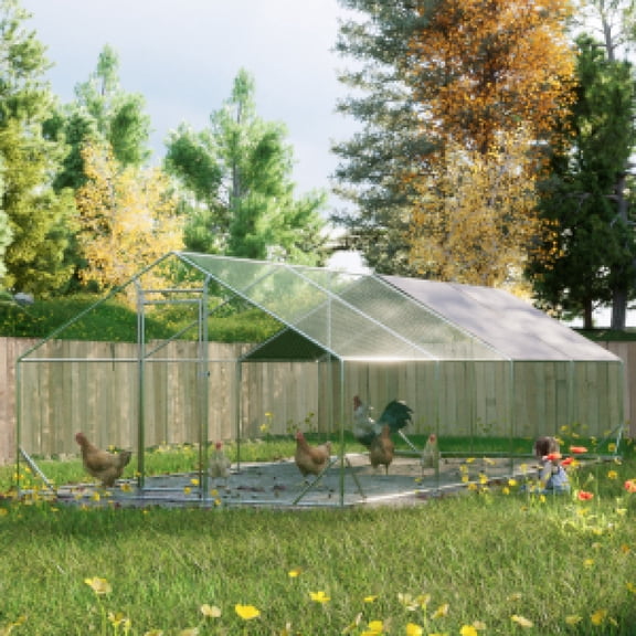 Large Outdoor chicken coop and run duck coop Bunny Cage with Run , chicken fence Guinea Pig House Rabbit Hutch Indoor metal chicken pen