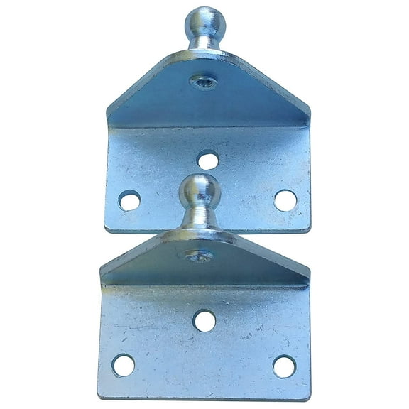 Large Outside Mount Angled Lift Support Bracket - Zinc Plated 10 Gauge Steel - 10mm Ball Stud - Gas Shock Mounting - Lid Strut Prop Spring Mount
