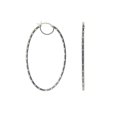 thumbnail image 1 of Large Oval Diamond Cut Hoop Earrings in Sterling Silver & Black Rhodium, 1 of 1