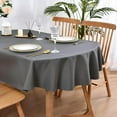 thumbnail image 1 of Large Oval Tablecloth 60 x 120 Inch Washable Fabric Table Cloth Solid Grey Table Cover for Dining Wedding Party Banquet Tabletop Decoration, 1 of 5