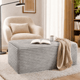 thumbnail image 1 of Large Oversized Corduroy Ottoman Footrest for Sofa, Bench for Sectional Sofa, Extra Seating & Coffee Table, Rectangle Pouf for Living Room,No Assembly Required(Oyster White), 1 of 11