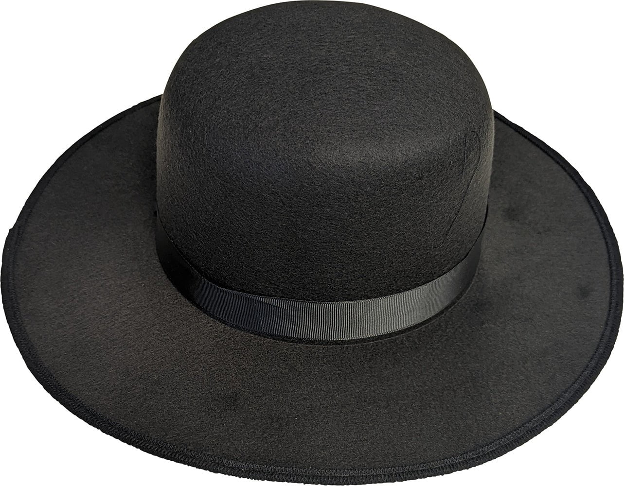 Large Oversized Round Felt Black Hat for Undertaker Costume L/XL