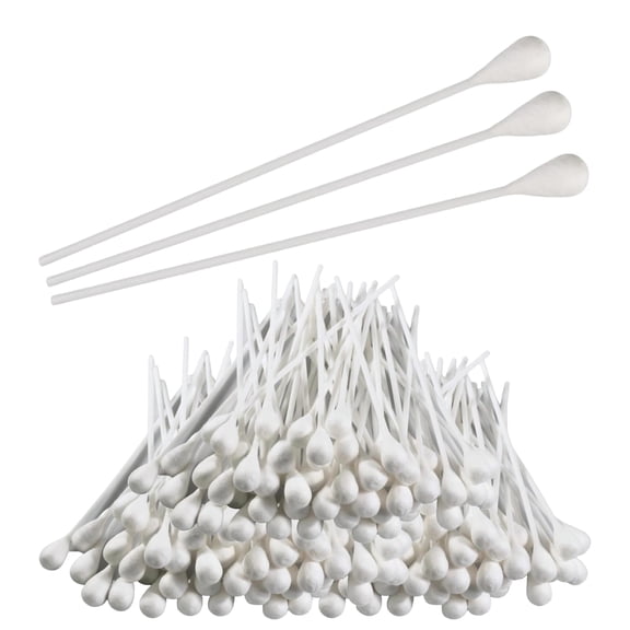 Large Oversized Swabs [Pack of 100] Extra-long 8" Cotton Tipped Applicators with Extra Large 1/2" Diameter Swab - Non-sterile  Long Plastic Shaft