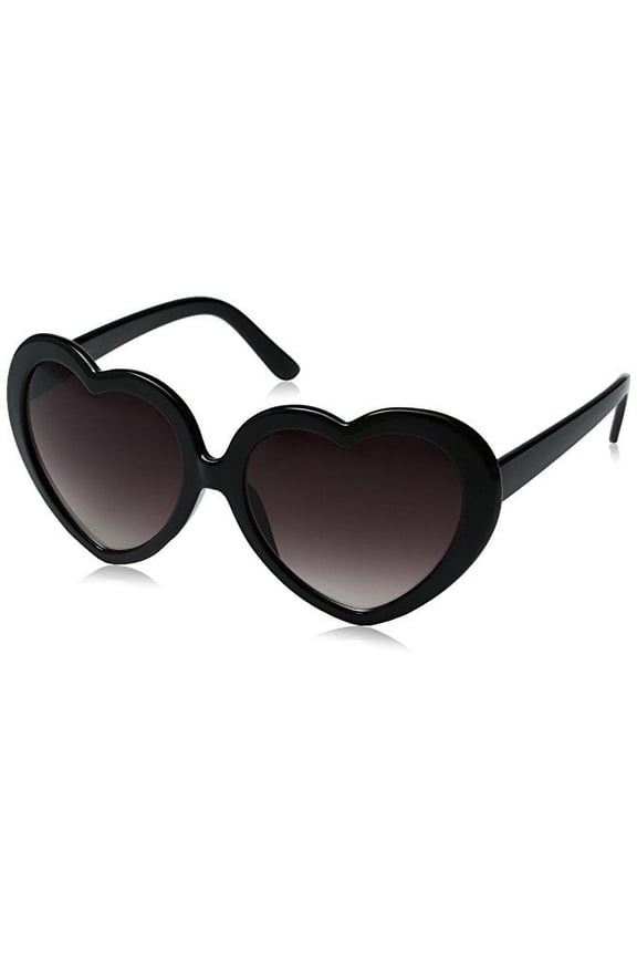 Large Oversized Womens Black Heart Shaped Sunglasses Cute Love Fashion Eyewear