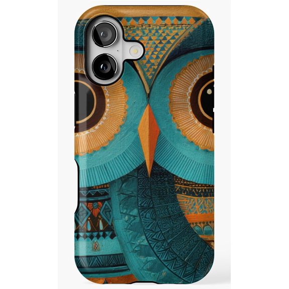 Large Owl with Intricate Patterns Bird Art Case for iPhone 11 12 13 14 15 16 17 Pro Max