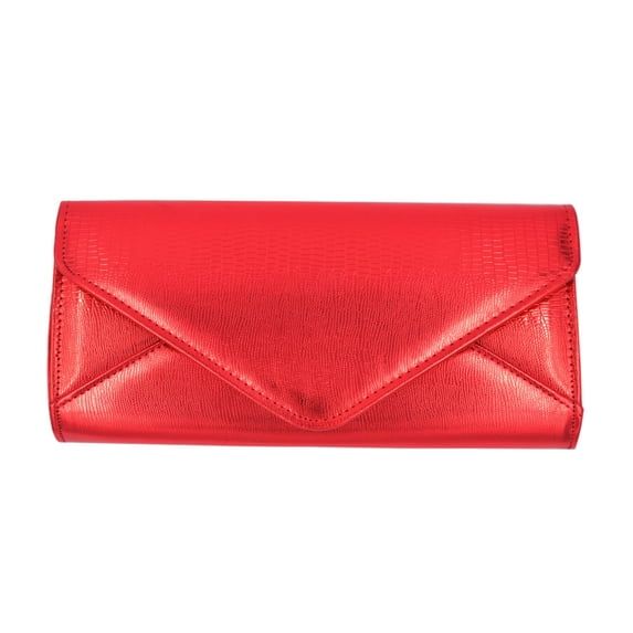 Large PU Leather Textured Shine Envelope Flap Clutch Evening Bag Handbag