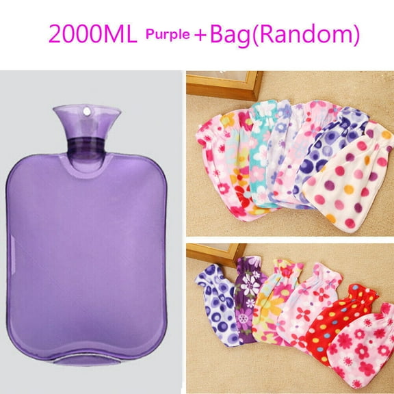 Large PVC Rubber HOT WATER BOTTLE Bag WARM Relaxing Heat / Cold Therapy 2 Liter