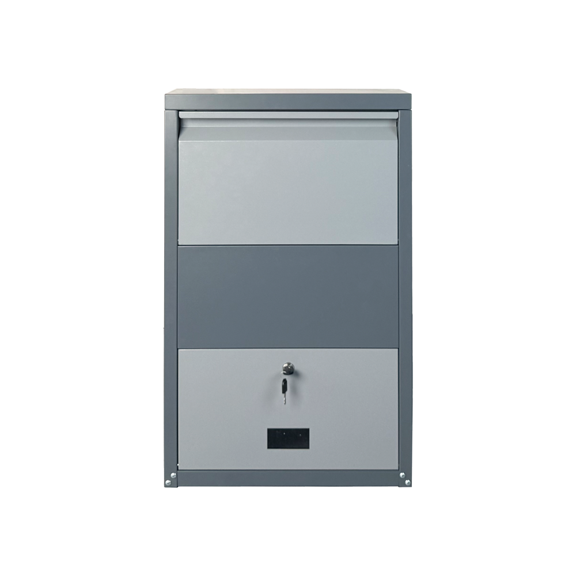 Large Package Delivery Box for Outside – Cold-Rolled Steel Anti-Theft Lockable Mailbox with Weatherproof Coating, Secure Parcel Drop Box for Porch, House, Curbside, Grey
