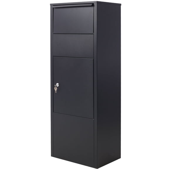 Large Package Delivery Parcel Mail Drop Box for Black, 10.5" x 15.5" x 41.30",with Lockable Storage Compartment Heavy Duty Weatherproof for Express Mail Delivery for Home & Business Use,