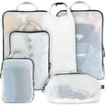 thumbnail image 1 of Large Packing Cube Set with See Through Mesh- Compression Packing Cubes Travel Organizers (White), 1 of 7