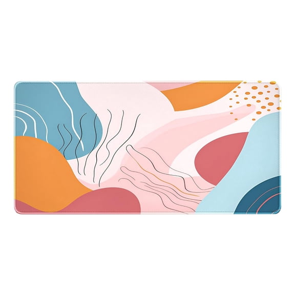 Large Pad Desk Mat With Leaf Print For Home Gaming And Study 400x900mm Rubber Keyboard Pad Home & Pad Nice Edge Thick Desk Mat Laptop Slip