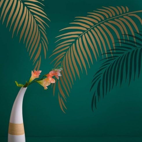Large Palm Leaf Wall Stencil for Painting Reusable Palm Frond Stencil for Walls DIY Tropical Room Makeover & Home Decor Alternative to Wallpaper or Decals$$Tools & Hardware Other
