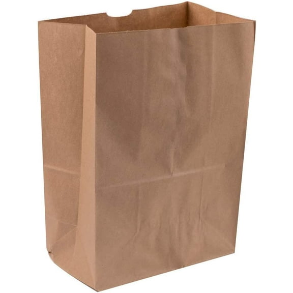 Large Paper Grocery Bags, 12x7x17 Brown Heavy Duty Barrel Sack 57 Lbs ,Grocery Shopping Takeout Bags 50