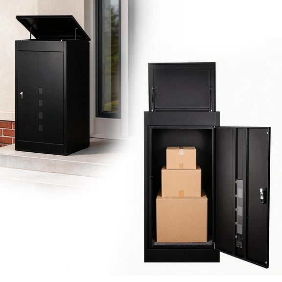 Large Parcel Delivery Box 41.3x20.8x16.5 in (HxWxD), Outdoor Package Mailbox, Anti-Theft Letter Box with Password Lock & Key Lock for Porch Yard Home Office