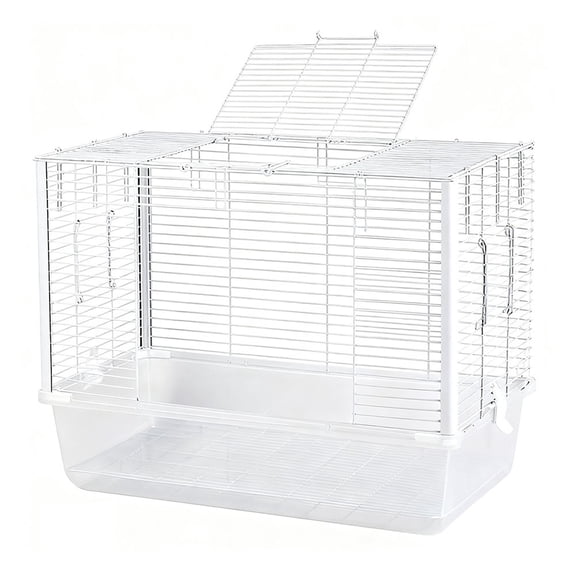 Large Parrot Cage Elevated Chassis Prevent Splashing Transparent Viewing Java Sparrow Budgerigar