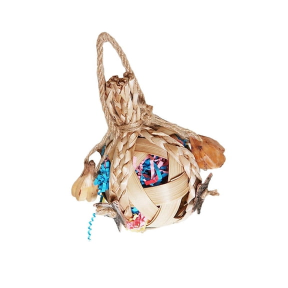 Large Parrot Toys Chew Toy Ball Cage Bite Hanging Training Bird Chewing for Macaws Budgies Finches Cockatoos A