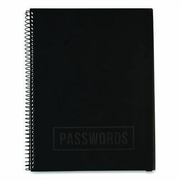 Large Password Log Book, User-Name/Password Format, Black Cover, (48) 10 x 7.5 Sheets | Bundle of 2