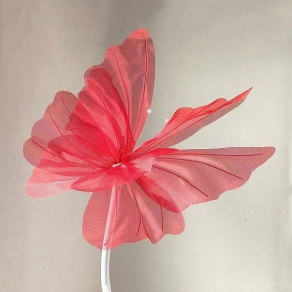Large Pastel Butterfly Decorations Mariposas Grandes para Decoracion Colorful 3D Silk Butterflies Decor for Baby Shower Birthday Party Wedding Decor, Assorted Color (Red)