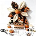 thumbnail image 1 of Large Patchwork Bow Sewing Kit,Farmhouse Fabric Folded Flower Door Hanging Craft Set,DIY Sewing Kit with Pre-Cut Fabric Strips,Creative Craft Supplies Gift for Adults,Front Door Wall Decor (A3), 1 of 9