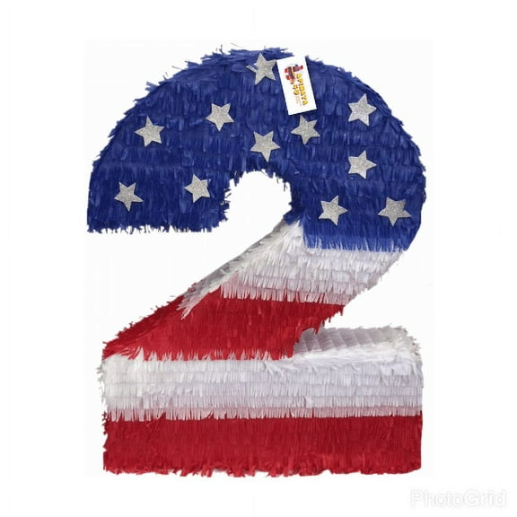 Large Patriotic Number Two Piata 20" Tall