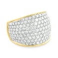 thumbnail image 1 of Large Pave Natural Diamond Ring Statement Jewelry Wide Wedding Band (Yellow Gold Size 6), 1 of 3