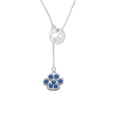 thumbnail image 1 of Large Paw with Blue Crystals Elephant Disc Lariat Necklace, 1 of 1
