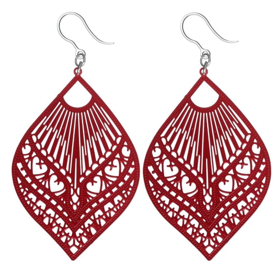 Large Peacock Dangles Hypoallergenic Earrings for Sensitive Ears Made with Plastic Posts