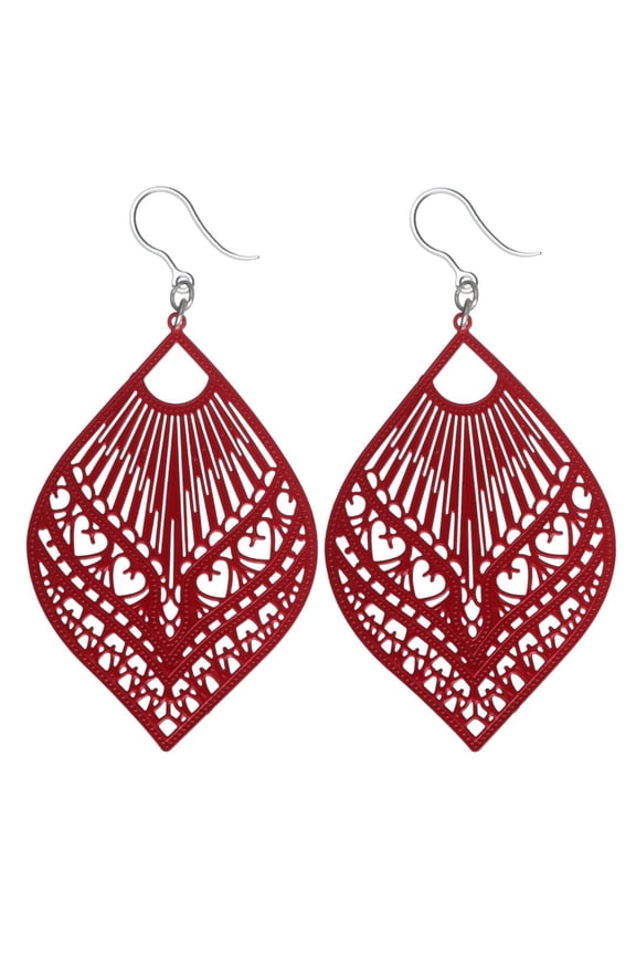 Large Peacock Dangles Hypoallergenic Earrings for Sensitive Ears Made with Plastic Posts