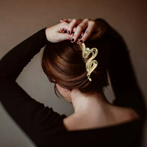 Large Pearl Metal Hair Clips with Secure Non Grip for Women and Girls Strong Hold Fashion Hair Accessories