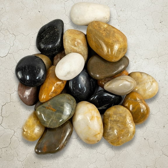 Large Pebbles for Indoor Plants, Natural River Rocks for Aquarium, High Polished Decorative Stones for Vase Filler Fish Tank Landscaping, Mixed Color Garden