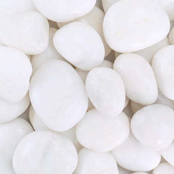 Large Pebbles for Plants, 5lbs White Pebbles 2-3 Inch Decorative River Rocks for Indoor Planters, High Polished Stones for Vase Filler Fish Tank Landscaping Garden