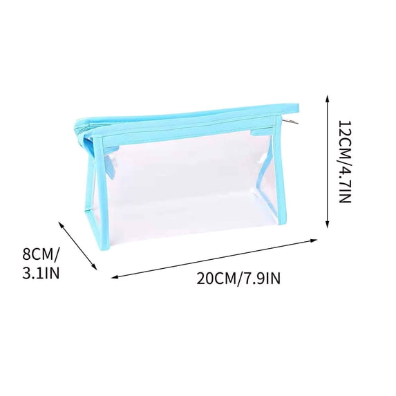 Large Pencil Bag with Zipper Clear PVC Storage Bag for Students 22 cm x 12 cm Lightweight Stationery Organizer