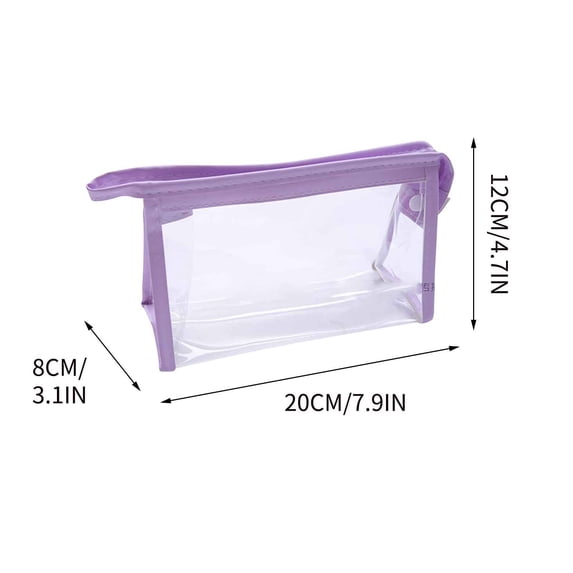 Large Pencil Bag with Zipper Clear PVC Storage Bag for Students 22 cm x 12 cm Lightweight Stationery Organizer