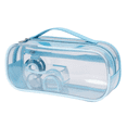thumbnail image 1 of Large Pencil Case 2 Compartments, Clear Pen Pencil Pouch with Zipper, Multifunction Transparent Stationery Bag for Student College Office Teen Makeup Bag for Adults Travel (Sky Blue), 1 of 9